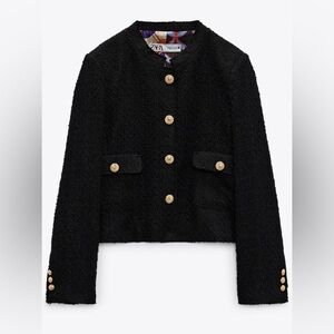 Zara black tweed blazer